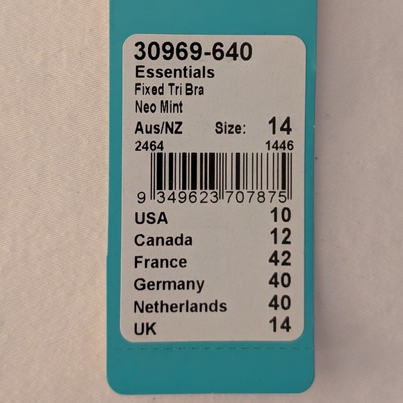 SEAFOLLY Triangle Bikini Top + Bottom in Mint Green Size 10 Brand New - Picture 9 of 13